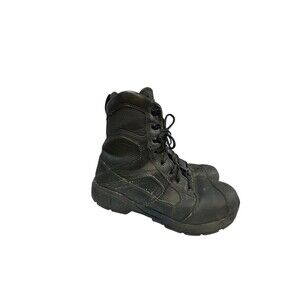 Red Wing Exos Mens US 10.5 Boots Black Leather Safety Toe Waterproof Distressed